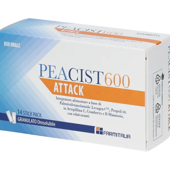 Integratore Peacist 600 Attack per le vie urinarie, 14 stick