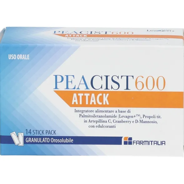 Integratore Peacist 600 Attack per le vie urinarie, 14 stick