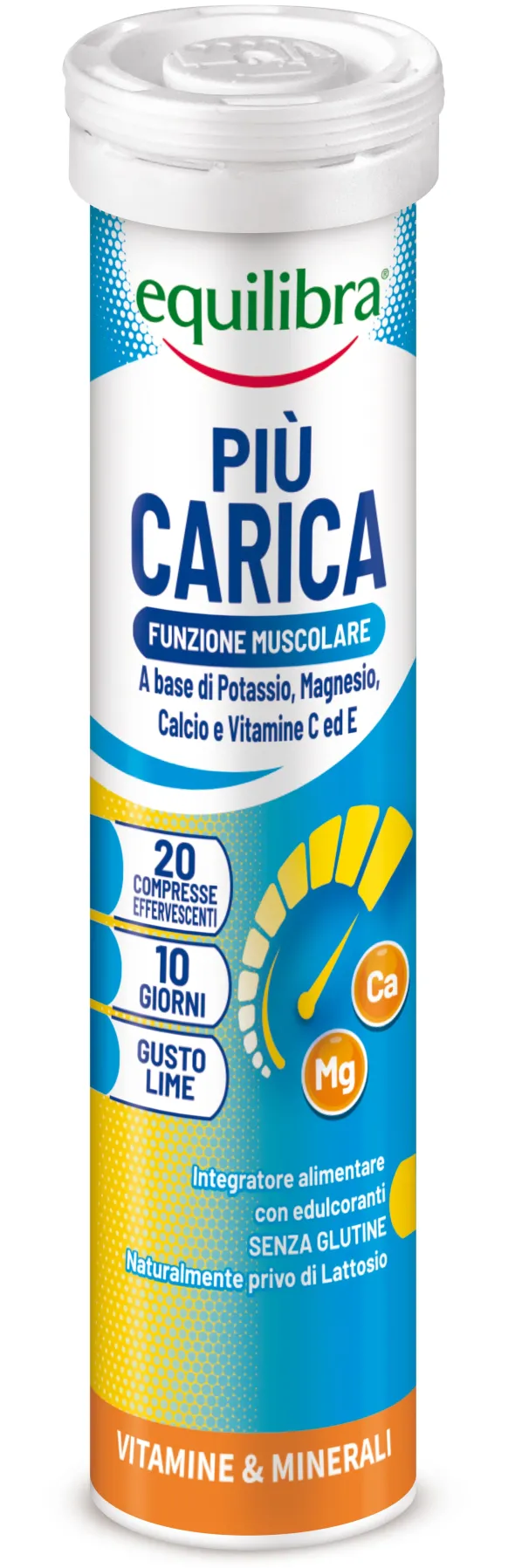 Integratore Più Carica effervescente gusto lime, 20 compresse