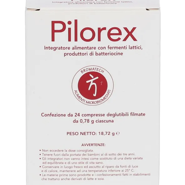 Integratore Pilorex Bromatech per flora intestinale, 24 cpr