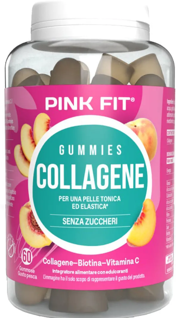 Integratore Pink Fit Collagene con biotina e vitamina C, 60cpr