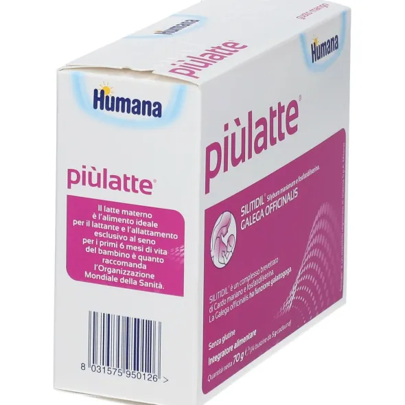 Integratore Piulatte Humana per l'allattamento, 14 bustine