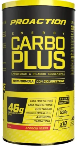 Integratore ProAction Carbo Plus gusto arancia, 530g
