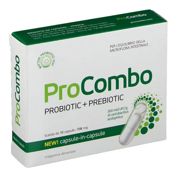 Integratore Procombo probiotici e prebiotici, 10 capsule