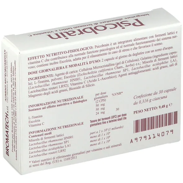 Integratore Psicobrain Bromatech per il sistema nervoso, 30cps