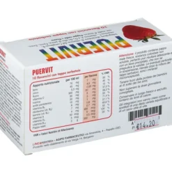 Integratore Puervit con vitamine B, D, A e minerali, 10 flaconcini