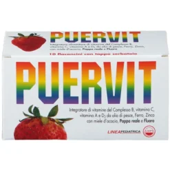 Integratore Puervit con vitamine B, D, A e minerali, 10 flaconcini