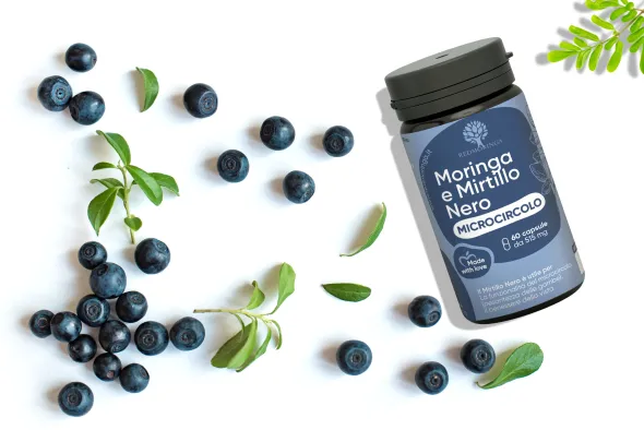 Integratore RedMoringa Mirtillo Nero per microcircolo, 60cps