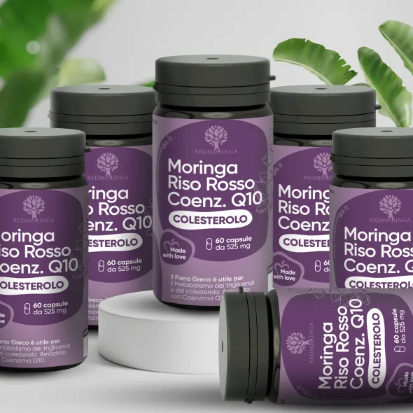 Integratore RedMoringa Riso Rosso con Coenzima Q10, 60cps