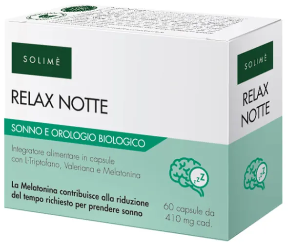 Integratore Relax Notte con melatonina e valeriana, 60 capsule