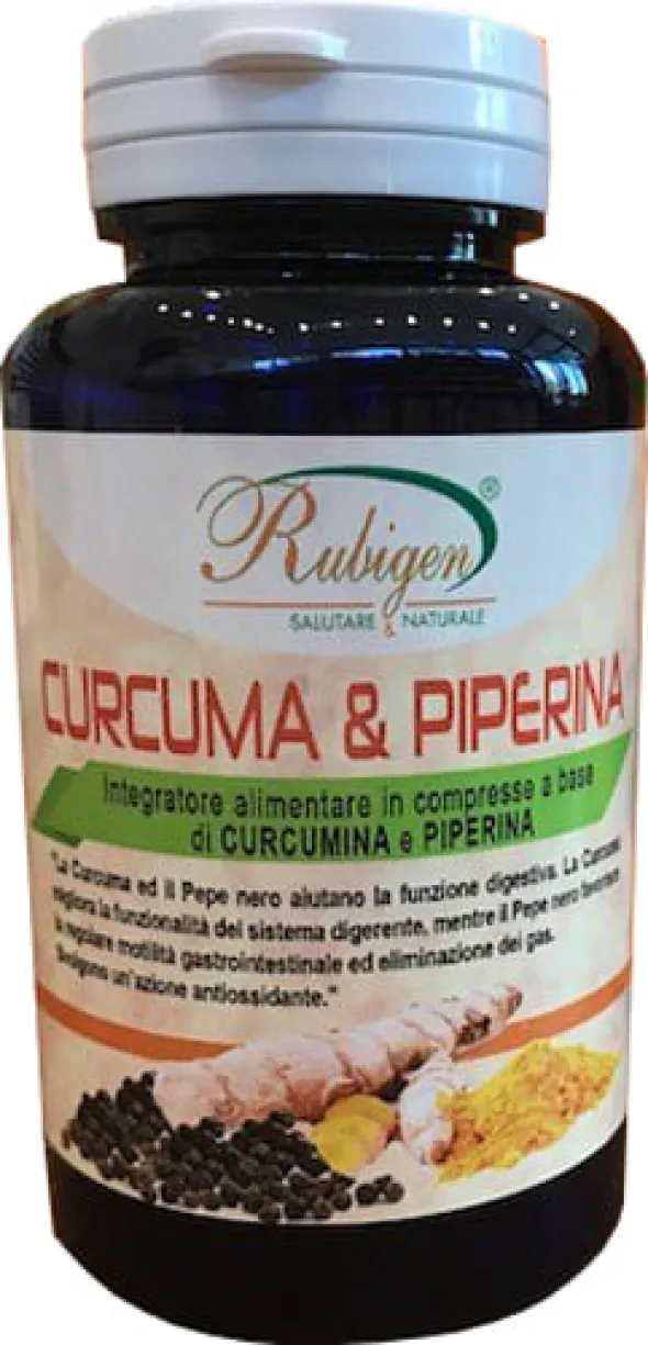 Integratore Rubigen Curcuma e Piperina, 120 compresse