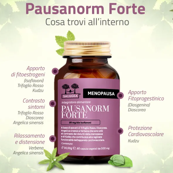 Integratore Salugea Pausanorm Forte menopausa, 60 capsule