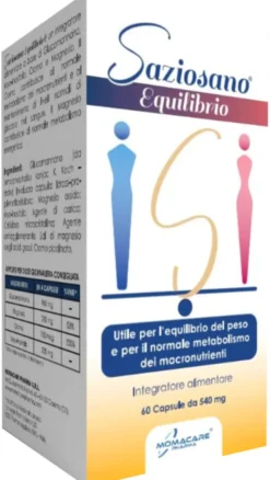 Integratore SazioSano Equilibrio glucomannano, 60 capsule