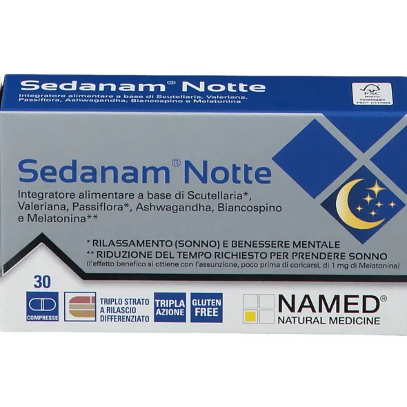 Integratore Sedanam Notte per il sonno, 30 compresse