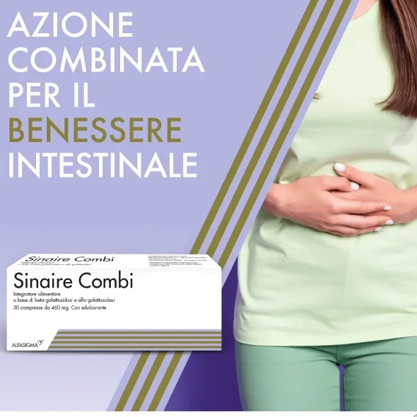 Integratore Sinaire Combi per lattosio e gas, 30 compresse