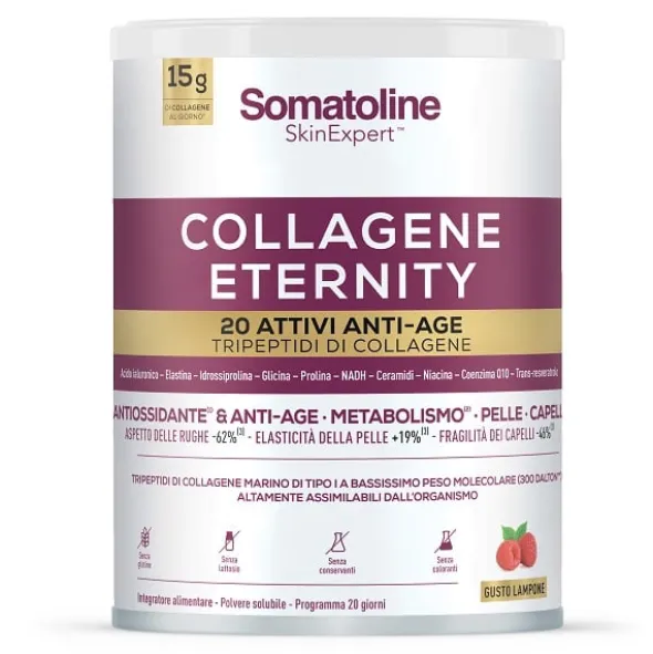 Integratore Somatoline Collagene Eternity gusto lampone, 343g