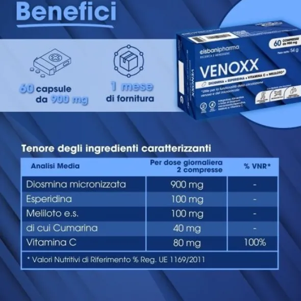 Integratore Venoxx circolazione e microcircolo, 60 compresse