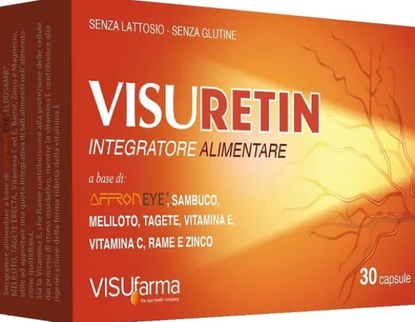 Integratore Visuretin per il benessere della vista, 30 capsule
