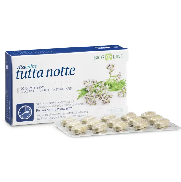 Integratore Vitacalm Tutta Notte Bios Line, 30 compresse