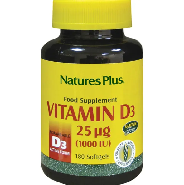 Integratore Vitamin D3 1000UI Nature's Plus, 180 perle