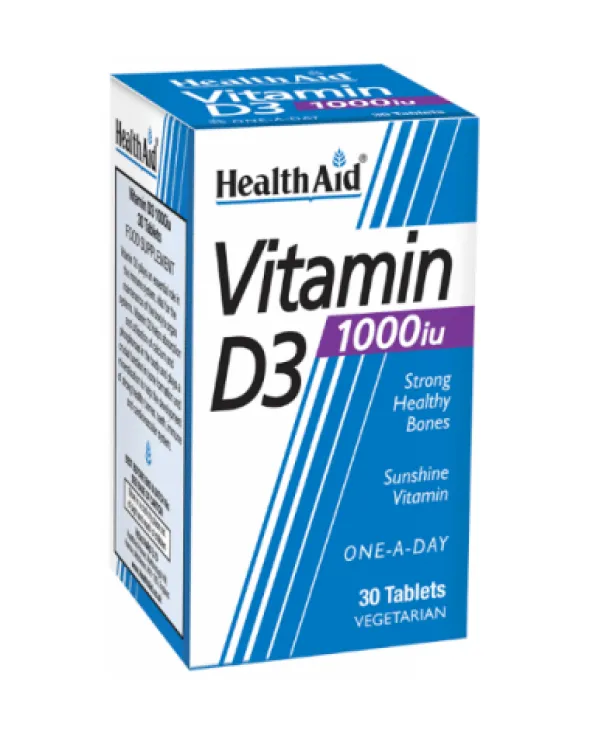 Integratore Vitamin D3 1000UI ossa e immunità, 30 tavolette