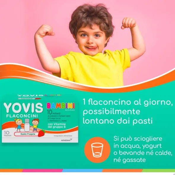 Integratore Yovis Bambini fragola, fermenti lattici 100ml