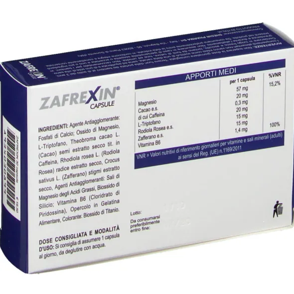 Integratore Zafrexin per il tono dell'umore, 30 capsule