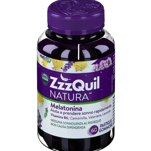 Integratore ZzzQuil Natura Sonno con Melatonina, 60 pastiglie