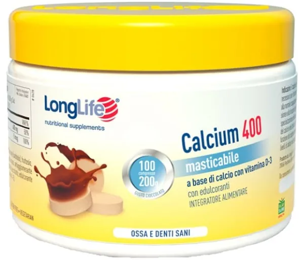LONGLIFE CALCIUM 400 CACAO 100 COMPRESSE