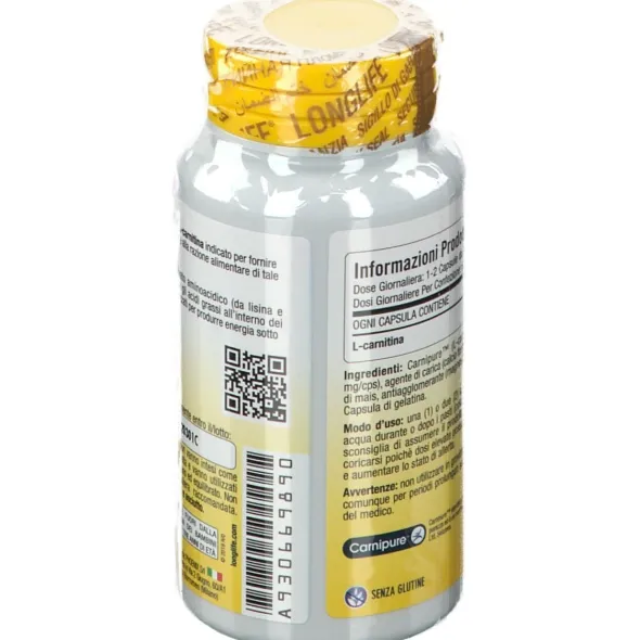 LONGLIFE L-CARNITINE 60 CAPSULE DI GELATINA DA 960 MG