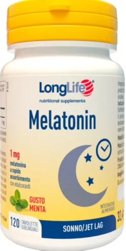LONGLIFE MELATONIN 1 MG AROMA MENTA 120 TAVOLETTE SUBLINGUALI