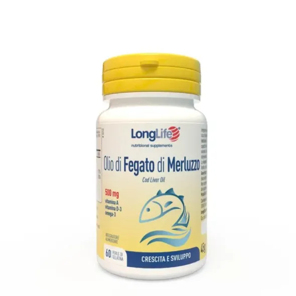 LONGLIFE OLIO FEGATO MERLUZZO 500 MG 60 PERLE IN GELATINA