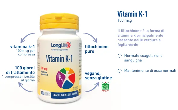 LONGLIFE VITAMIN K1 100MCG 100 COMPRESSE RIVESTITE