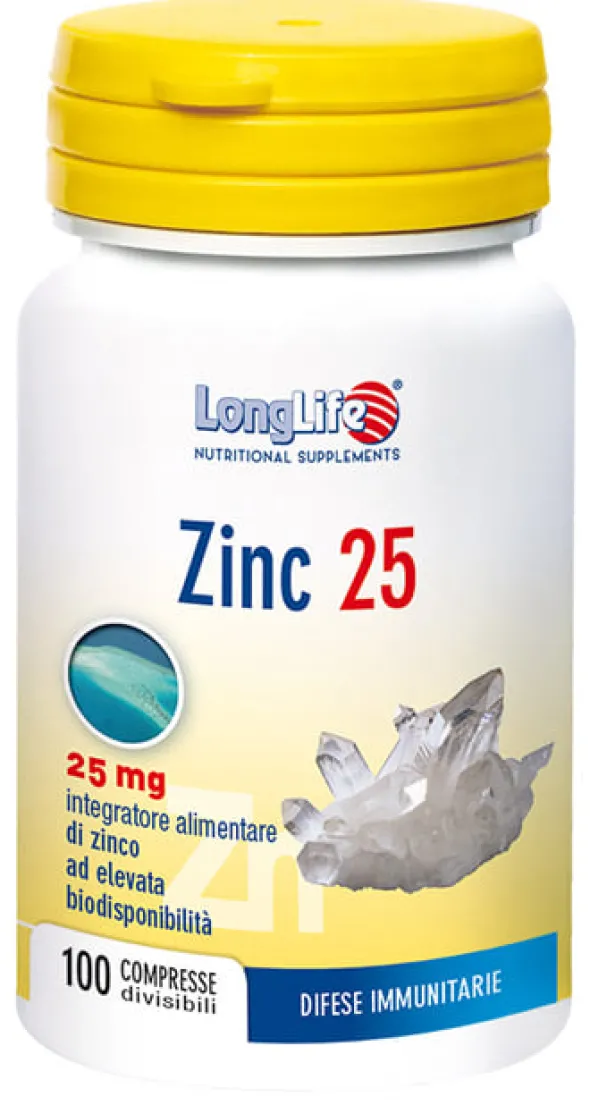 LONGLIFE ZINC 25 MG 100 COMPRESSE DIVISIBILI