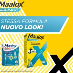 Maalox Reflurapid blocca il reflusso, neutralizza il bruciore da iperacidità, 20 bustine