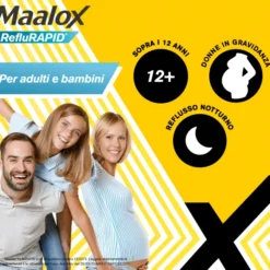 Maalox Reflurapid blocca il reflusso, neutralizza il bruciore da iperacidità, 20 bustine