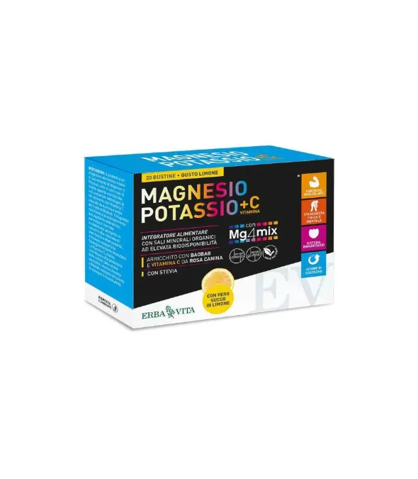 MAGNESIO POTASSIO +C VITAMINA GUSTO LIMONE 20 BUSTINE DA 3,8 G