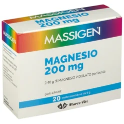 MASSIGEN MAGNESIO 20 BUSTINE DA 6 G GUSTO LIMONE SENZA GLUTINE SENZA LATTOSIO CON ZUCCHERO ED EDULCORANTE