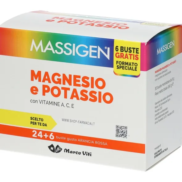 MASSIGEN MAGNESIO POTASSIO 24 BUSTINE + 6 BUSTINE