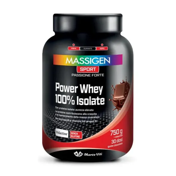 MASSIGEN SPORT POWER WHEY ISOLATE CIOCCOLATO 750 G