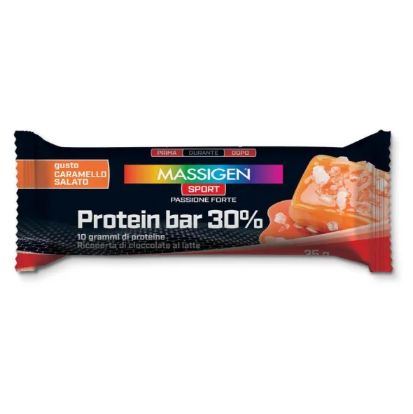 MASSIGEN SPORT PROTEIN BARRETTA 30% CARAMELLO SALATO 50 G