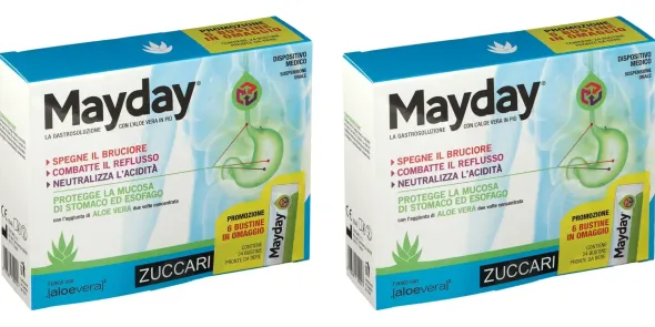 MAYDAY SOSPENSIONE PER USO ORALE ALLA MENTA 24 BUSTINE 10 ML Pack da 2