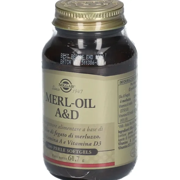 MERL OIL A&D 100 PERLE SOFTGEL