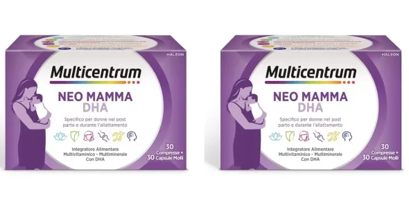 MULTICENTRUM NEO MAMMA DHA 30 COMPRESSE + 30 CAPSULE MOLLI Pack da 2