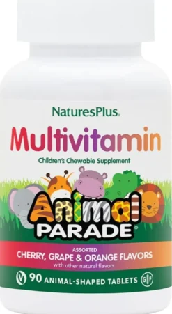 Multivitaminico Animal Parade per bambini, 90 tavolette masticabili