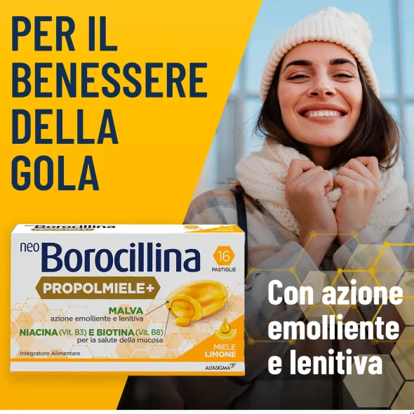 NEOBOROCILLINA PROPOLMIELE+ MIELE/LIMONE 16 PASTIGLIE DA 3,4 G