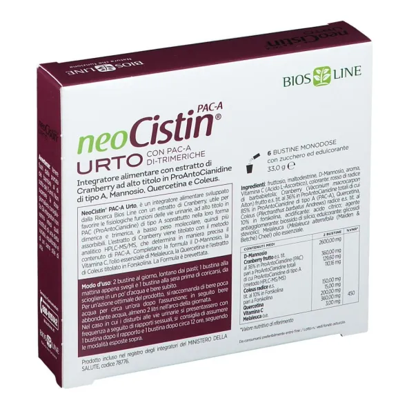 NEOCISTIN PAC A URTO 6 BUSTINE MONODOSE