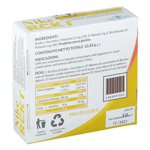 NIKE RCK ASCORBATO POTASSIO + RIBOSIO 100 BUSTINE 22,65 G
