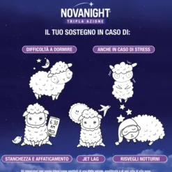 NOVANIGHT Tripla Azione con Melissa e Melatonina per Dormire, Senza Glutine, 30 Compresse