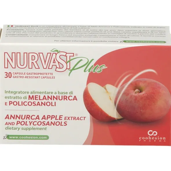 NURVAST PLUS 30 CAPSULE GASTROPROTETTE 590 MG SENZA GLUTINE NATURALMENTE PRIVO DI LATTOSIO